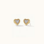 Rope Heart Diamond Earrings, 14K Solid Gold, 1/8 ct Lab Grown Diamond-3