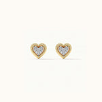 Rope Heart Diamond Earrings, 14K Solid Gold, 1/8 ct Lab Grown Diamond-6