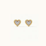 Rope Heart Diamond Earrings, 14K Solid Gold, 1/8 ct Lab Grown Diamond-6