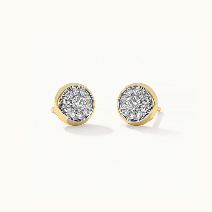 Round Cluster Dainty Diamond Earrings