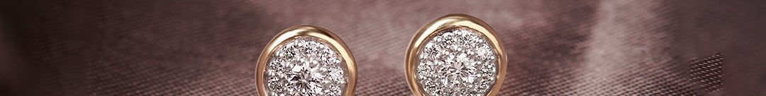 Round Cluster Dainty Diamond Earrings, 14K Gold Vermeil, 1/2 ct Lab Grown Diamond-1