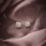 Round Cluster Dainty Diamond Earrings, 14K Gold Vermeil, 1/2 ct Lab Grown Diamond-1