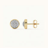 Round Cluster Dainty Diamond Earrings, 14K Gold Vermeil, 1/2 ct Lab Grown Diamond-8