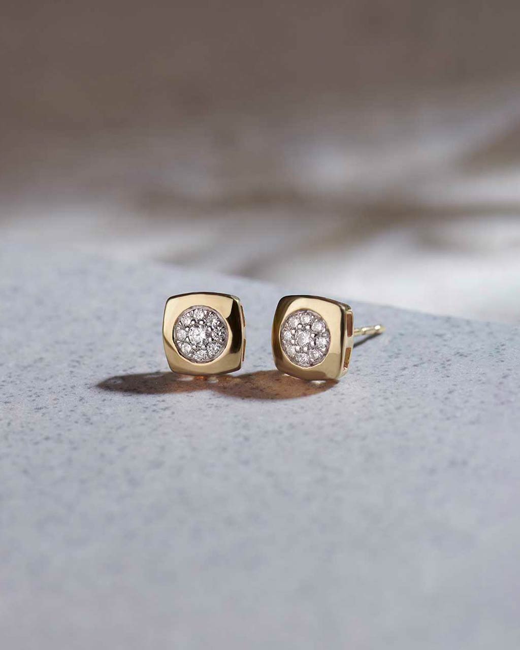 Classic Dome Cluster Diamond Earrings, 14K Solid Gold, 1/5 ct Lab Grown Diamond-6