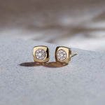 Classic Dome Cluster Diamond Earrings, 14K Solid Gold, 1/5 ct Lab Grown Diamond-6