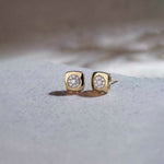 Classic Dome Cluster Diamond Earrings, 14K Solid Gold, 1/5 ct Lab Grown Diamond-1