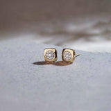 Classic Dome Cluster Diamond Earrings, 14K Solid Gold, 1/5 ct Lab Grown Diamond-1