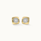 Classic Dome Cluster Diamond Earrings, 14K Solid Gold, 1/5 ct Lab Grown Diamond-3