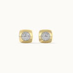 Classic Dome Cluster Diamond Earrings, 14K Gold Vermeil, 1/5 ct Lab Grown Diamond-7