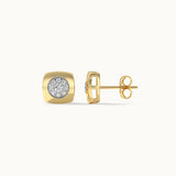 Classic Dome Cluster Diamond Earrings, 14K Gold Vermeil, 1/5 ct Lab Grown Diamond-8