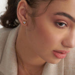 Classic Dome Cluster Diamond Earrings, 14K Solid Gold, 1/5 ct Lab Grown Diamond-5