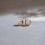 Classic Dome Cluster Diamond Earrings, 14K Gold Vermeil, 1/5 ct Lab Grown Diamond-1