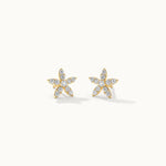 Floral Petite Diamond Earrings, 14K Gold Vermeil, 1/4 ct Lab Grown Diamond-3