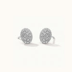 Classic Oval Cluster Diamond Earrings, Sterling Silver, 1/2 ct Lab Grown Diamond-3