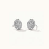 Classic Oval Cluster Diamond Earrings, Sterling Silver, 1/2 ct Lab Grown Diamond-3