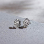 Classic Oval Cluster Diamond Earrings, Sterling Silver, 1/2 ct Lab Grown Diamond-6