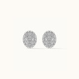 Classic Oval Cluster Diamond Earrings, Sterling Silver, 1/2 ct Lab Grown Diamond-8