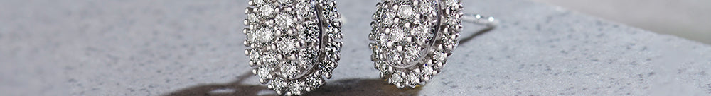Classic Oval Cluster Diamond Earrings, Sterling Silver, 1/2 ct Lab Grown Diamond-1