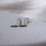 Classic Oval Cluster Diamond Earrings, Sterling Silver, 1/2 ct Lab Grown Diamond-1