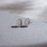 Classic Oval Cluster Diamond Earrings, Sterling Silver, 1/2 ct Lab Grown Diamond-1
