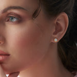 Rope Round Opal Earrings, 14K Gold Vermeil-2