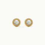 Rope Round Opal Earrings, 14K Gold Vermeil-6