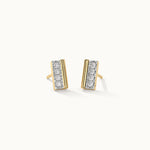 Petite Bar Diamond Earrings, 14K Gold Vermeil, 1/20 ct Lab Grown Diamond-3