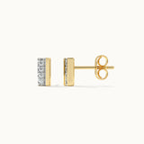 Petite Bar Diamond Earrings, 14K Gold Vermeil, 1/20 ct Lab Grown Diamond-8