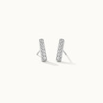 Medium Bar Earrings, Sterling Silver, 1/10 ct Lab Grown Diamond-3