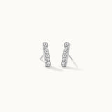 Medium Bar Earrings, Sterling Silver, 1/10 ct Lab Grown Diamond-3