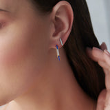 Medium Bar Earrings, Sterling Silver, 1/10 ct Lab Grown Diamond-2