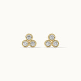 Triad Small Bezel Diamond Earrings, 14K Gold Vermeil, 1/8 ct Lab Grown Diamond-7