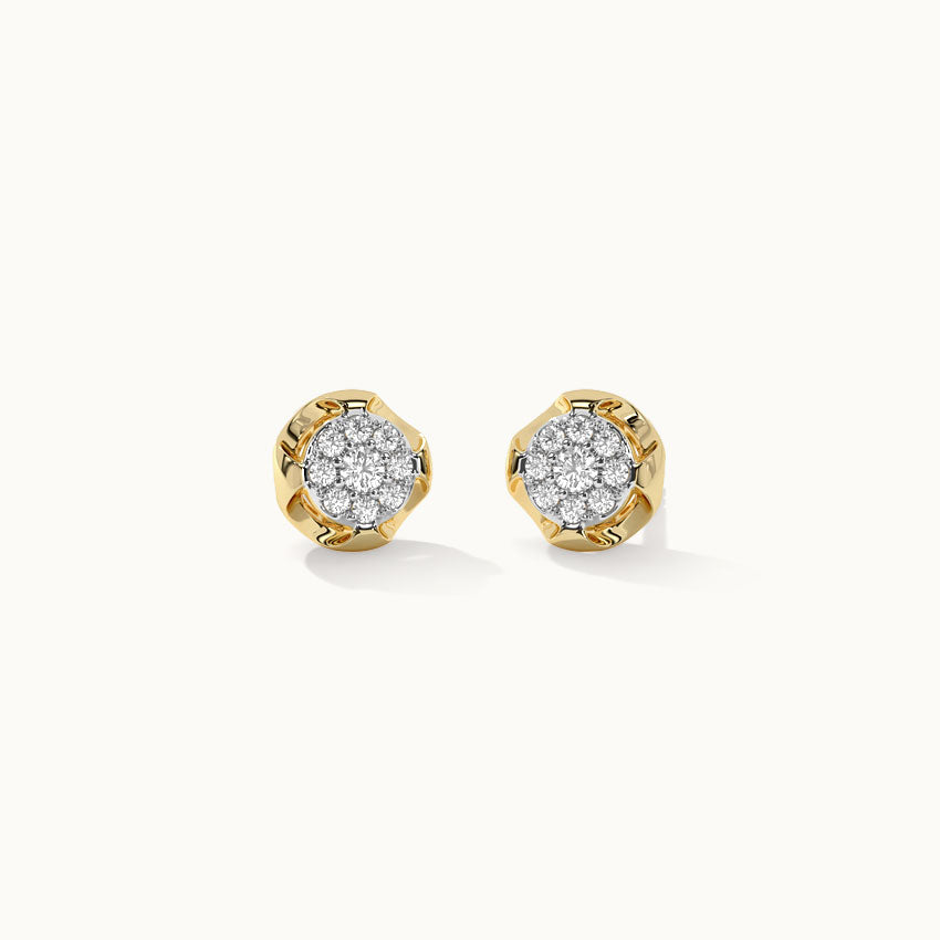 Tailored Round Diamond Earrings, 14K Gold Vermeil, 1/6 ct Lab Grown Diamond-3