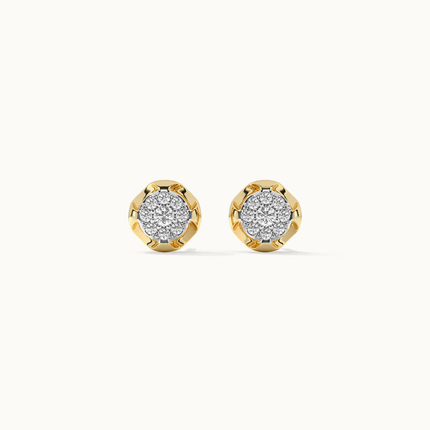 Tailored Round Diamond Earrings