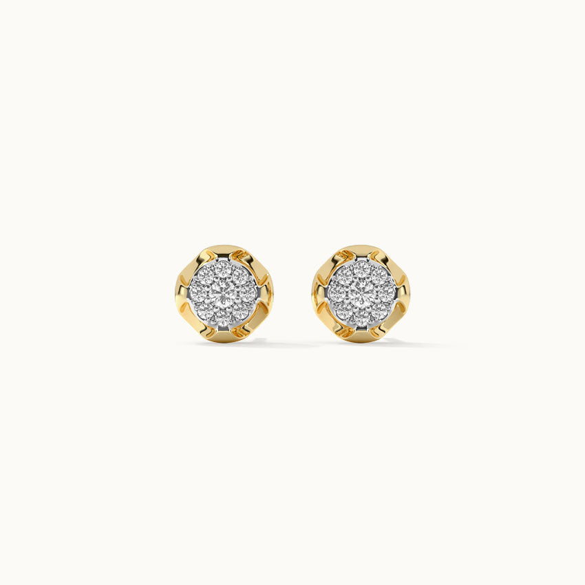 Tailored Round Diamond Earrings, 14K Gold Vermeil, 1/6 ct Lab Grown Diamond-6