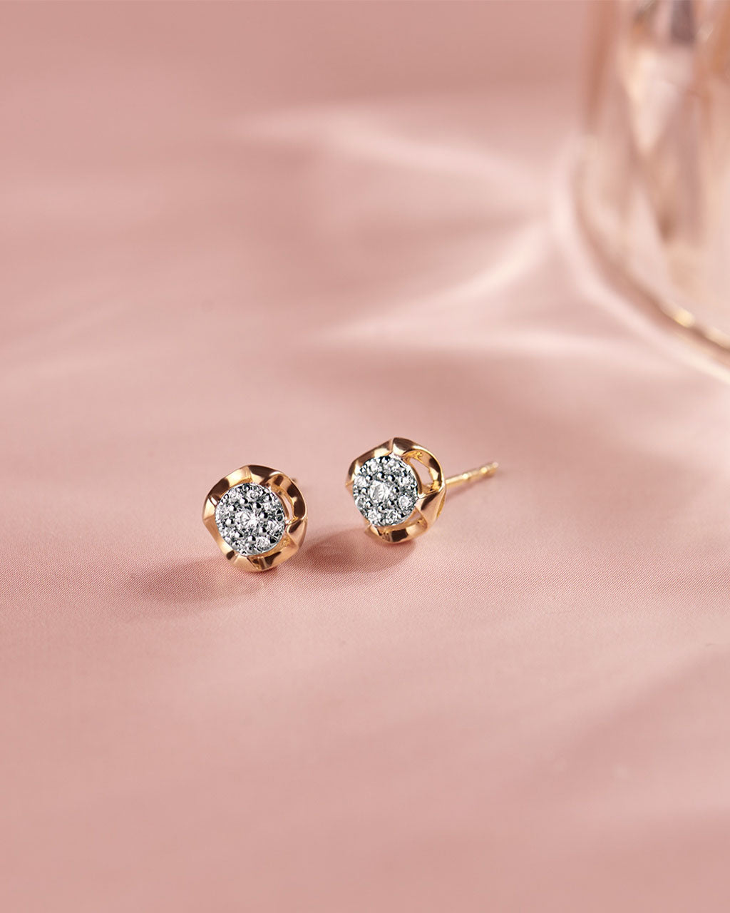 Tailored Round Diamond Earrings, 14K Gold Vermeil, 1/6 ct Lab Grown Diamond-5