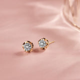 Tailored Round Diamond Earrings, 14K Gold Vermeil, 1/6 ct Lab Grown Diamond-5