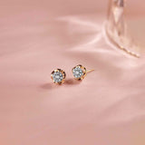 Tailored Round Diamond Earrings, 14K Gold Vermeil, 1/6 ct Lab Grown Diamond-1