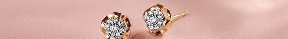 Tailored Round Diamond Earrings, 14K Solid Gold, 1/6 ct Lab Grown Diamond-1