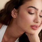 Petite Trio Small Diamond Earrings, 14K Gold Vermeil, 1/10 ct Lab Grown Diamond-3