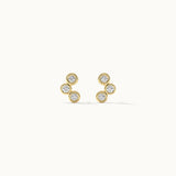Petite Trio Small Diamond Earrings, 14K Gold Vermeil, 1/10 ct Lab Grown Diamond-8