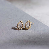 Classic Pear Diamond Earrings, 14K Solid Gold, 1/6 ct Lab Grown Diamond-6