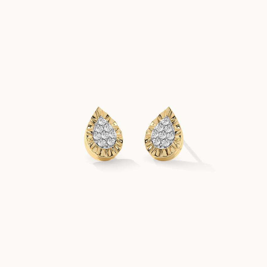 Classic Pear Diamond Earrings, 14K Solid Gold, 1/6 ct Lab Grown Diamond-3