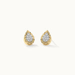 Classic Pear Diamond Earrings, 14K Gold Vermeil, 1/6 ct Lab Grown Diamond-3