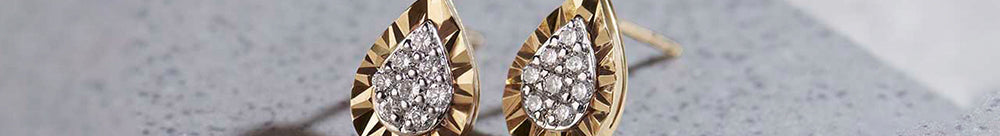 Classic Pear Diamond Earrings, 14K Gold Vermeil, 1/6 ct Lab Grown Diamond-1