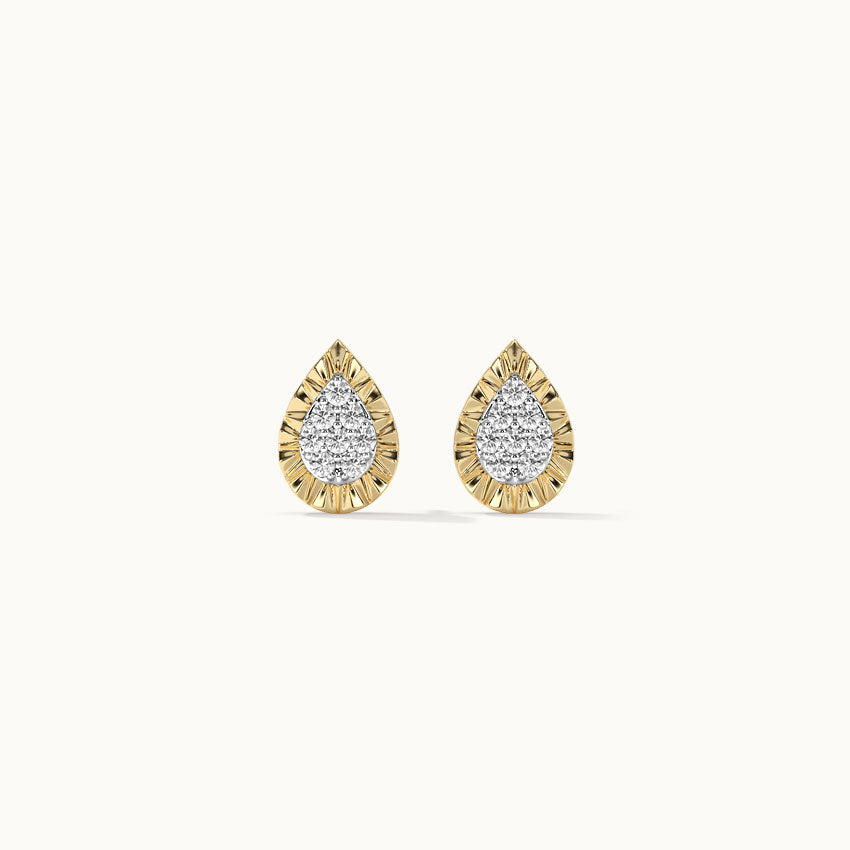 Classic Pear Diamond Earrings, 14K Solid Gold, 1/6 ct Lab Grown Diamond-7