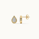 Classic Pear Diamond Earrings, 14K Gold Vermeil, 1/6 ct Lab Grown Diamond-8