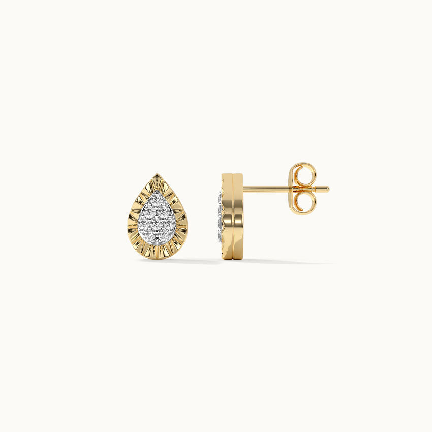 Classic Pear Diamond Earrings, 14K Gold Vermeil, 1/6 ct Lab Grown Diamond-8