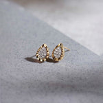 Classic Pear Diamond Earrings, 14K Solid Gold, 1/6 ct Lab Grown Diamond-1