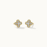 Petite Clover Diamond Earrings, 14K Gold Vermeil, 1/5 ct Lab Grown Diamond-3